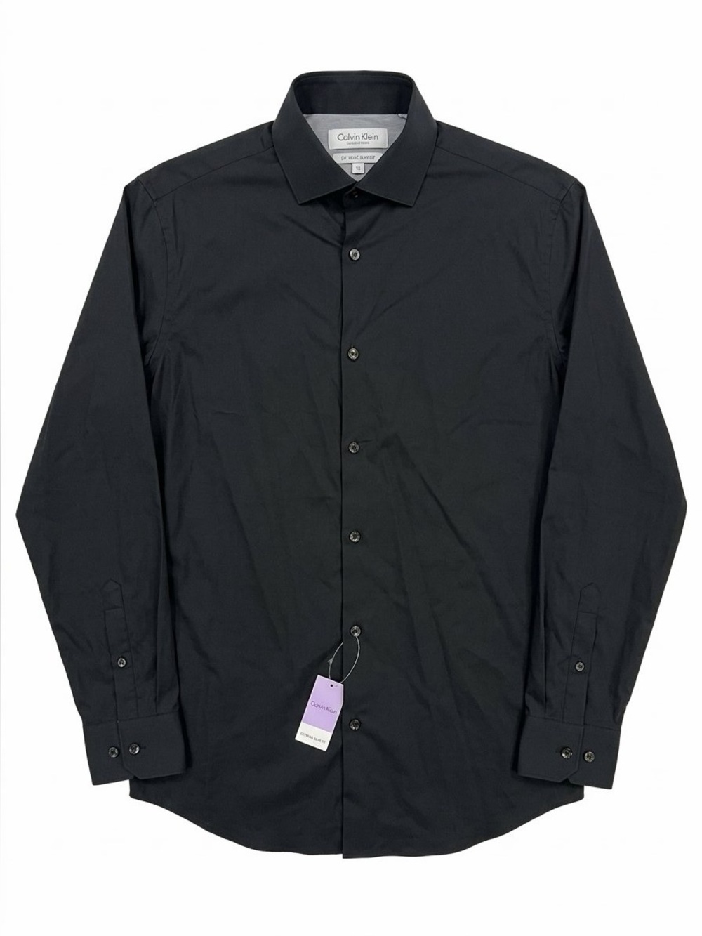 Calvin Klein Extreme Slim Fit Men's Dress Shirt Black Size 15 32/33